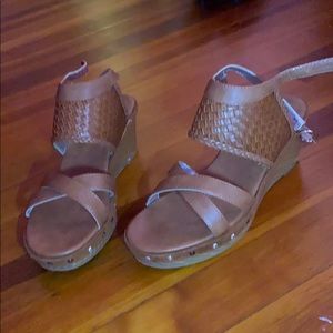 Brown sandal wedges